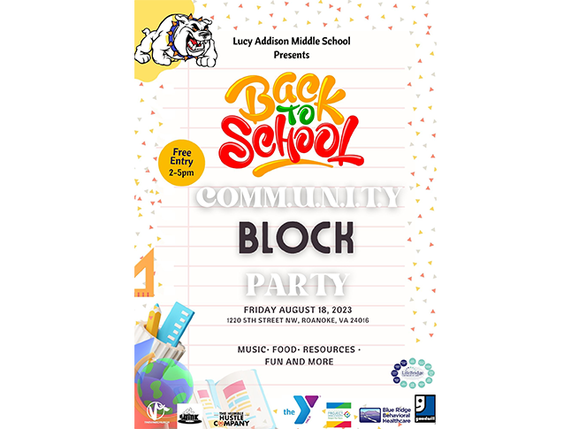 Back to School Community Block Party Friday, Aug. 18 from 2 to 5 free entry. 1220 5th Street NW.